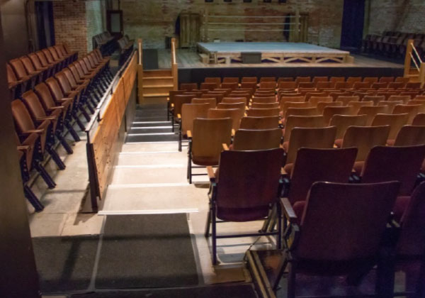 Stairs down to the main level seats in the Baillie Theatre.